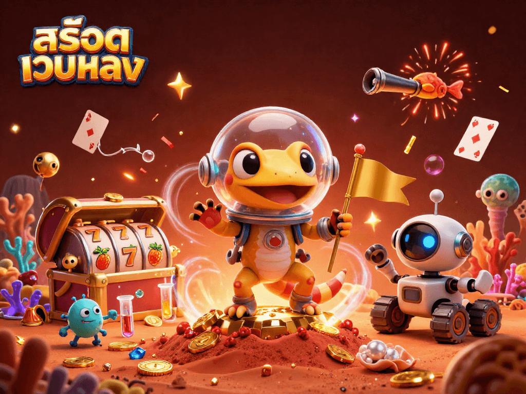Engage in สล็อตเว็บตรง gaming with a colorful Martian casino adventure, featuring rich gaming elements.