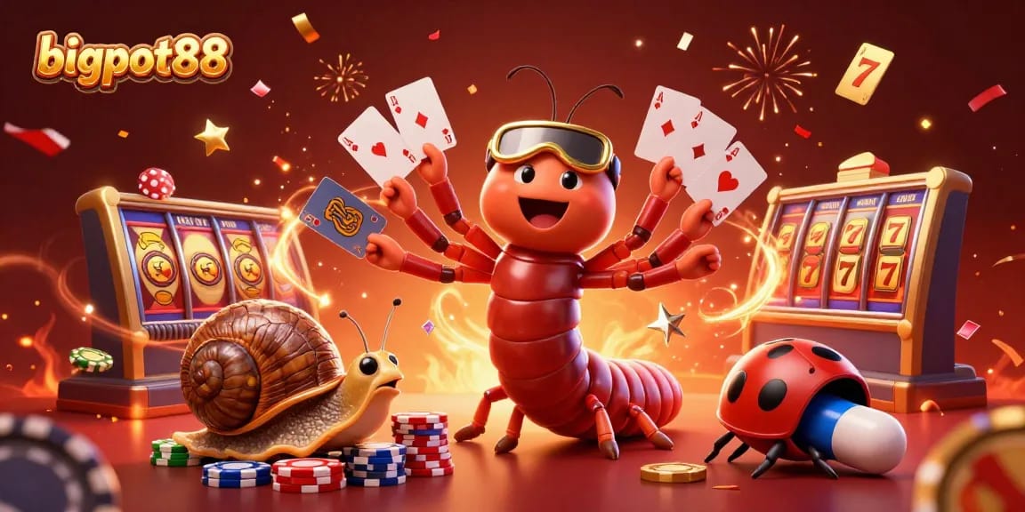 Join the excitement at bigpot88 with a 3D casino scene featuring vibrant characters and dynamic gaming elements.