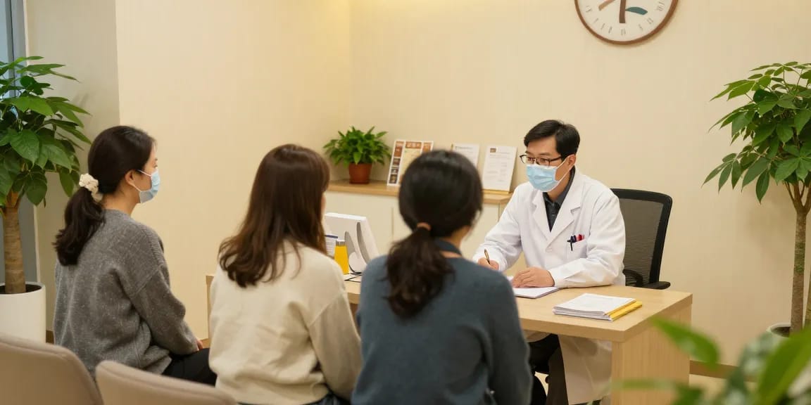 Consultation at 영통한의원 showcasing holistic healing and patient care in a serene environment.
