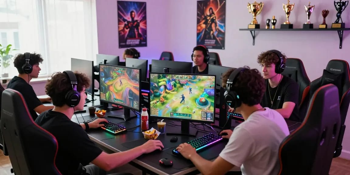 Lucky77 gaming experience with friends in a vibrant setup showcasing multiplayer action.