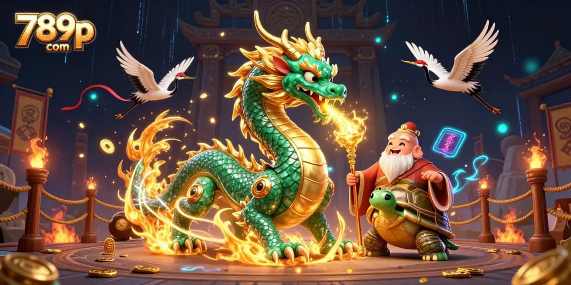 Win big at 789p com with an enchanting scene of dragons, sage, and lucky cranes!
