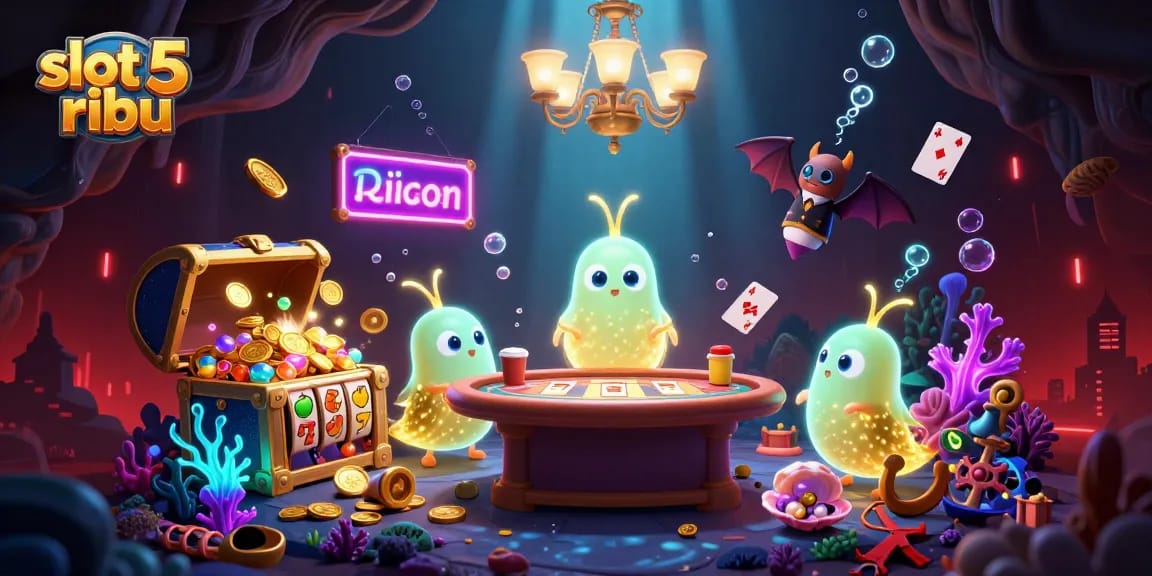 Engage with slot 5 ribu at this vibrant cave casino with glowworms and gold treasures.