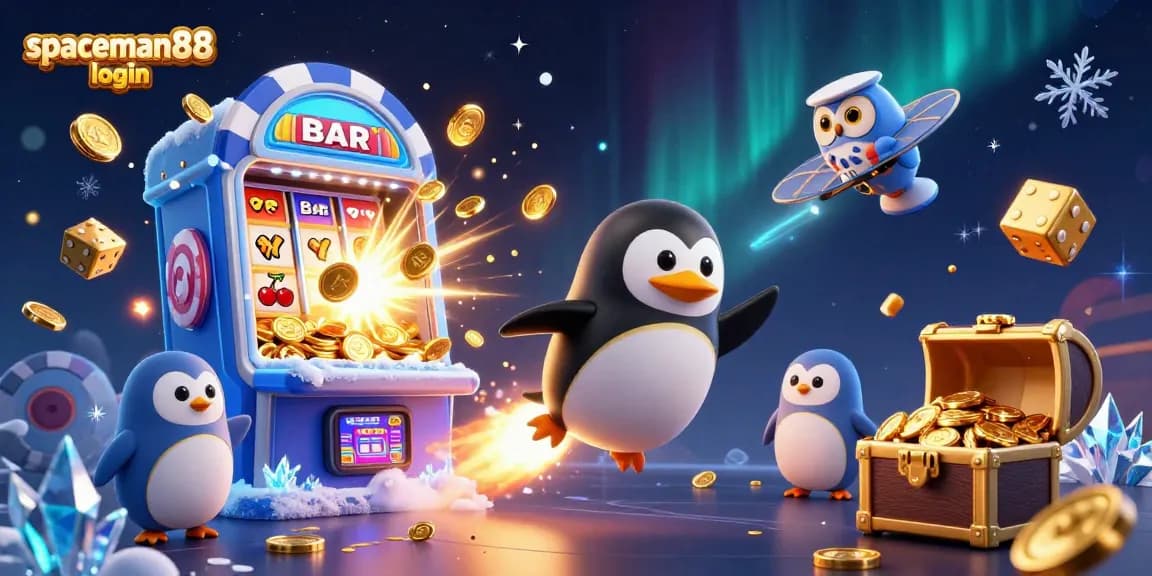 Experience exciting gaming action with spaceman88 login at our colorful 3D casino illustration.