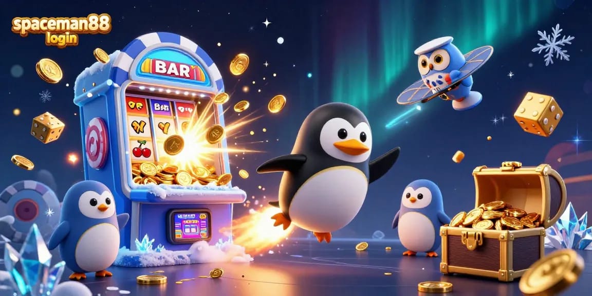Experience exciting gaming action with spaceman88 login at our colorful 3D casino illustration.