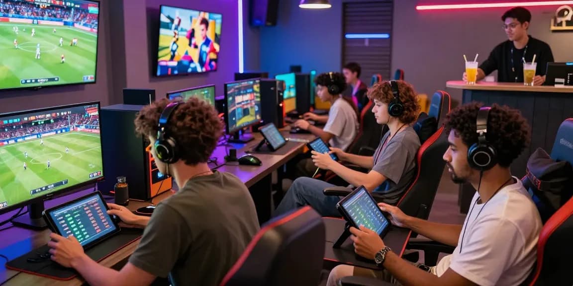 Online gaming scene illustrating diverse players engaging with 2026 World Cup bets, showcasing vibrant energy and excitement for 更多資訊.