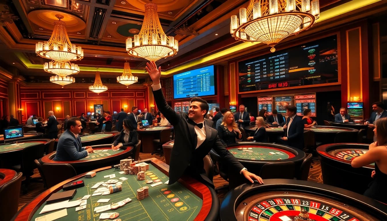 Experience a thrilling casino game showcasing KK55 chips on a poker table.