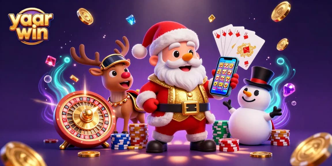 Win big with yaar win as Santa Claus and friends enjoy the dynamic casino atmosphere!
