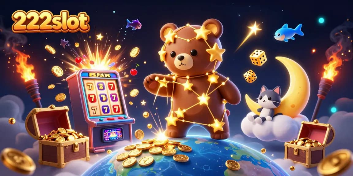 Rasakan keseruan bermain slot online di 222slot dengan ilustrasi memukau dari mesin slot dan karakter menarik.