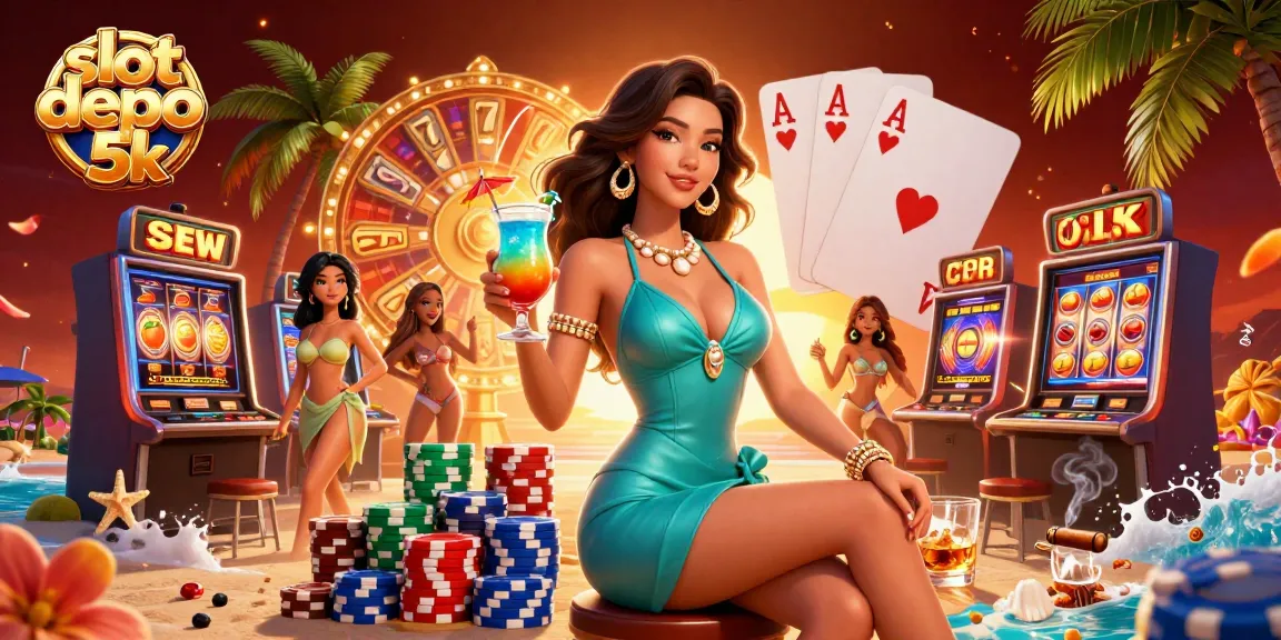 Engage in thrilling gameplay at slot depo 5k with vibrant slot machines and colorful casino elements.