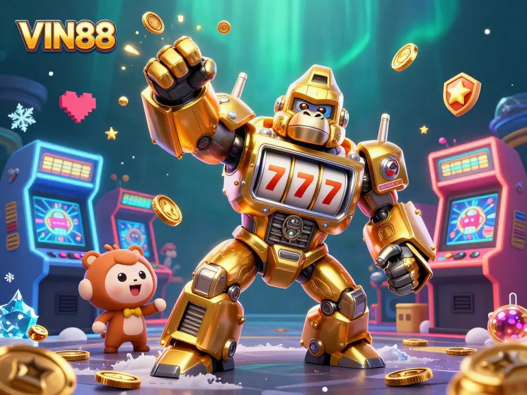 Experience exciting gameplay in VIN88 with colorful mech-themed casino elements!