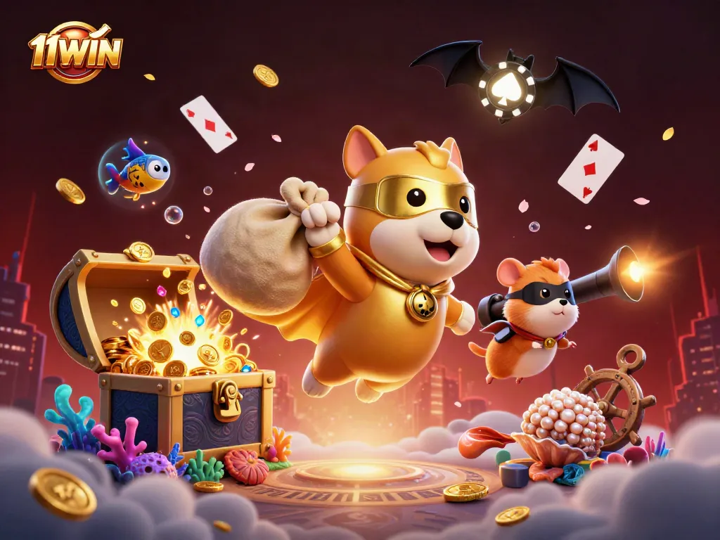 Play and win with 11WIN through thrilling casino experience featuring superheroes and vibrant elements.
