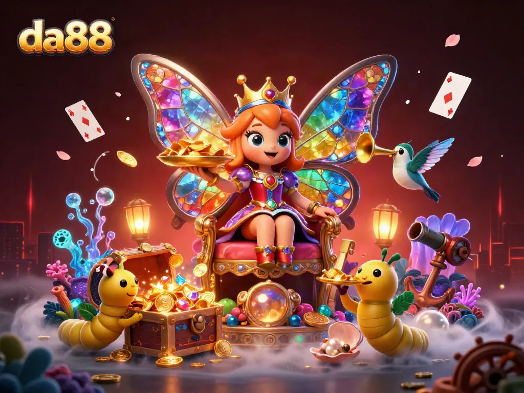 Experience thrilling wins with da88 in a vibrant, jewel-inspired casino scene full of excitement.
