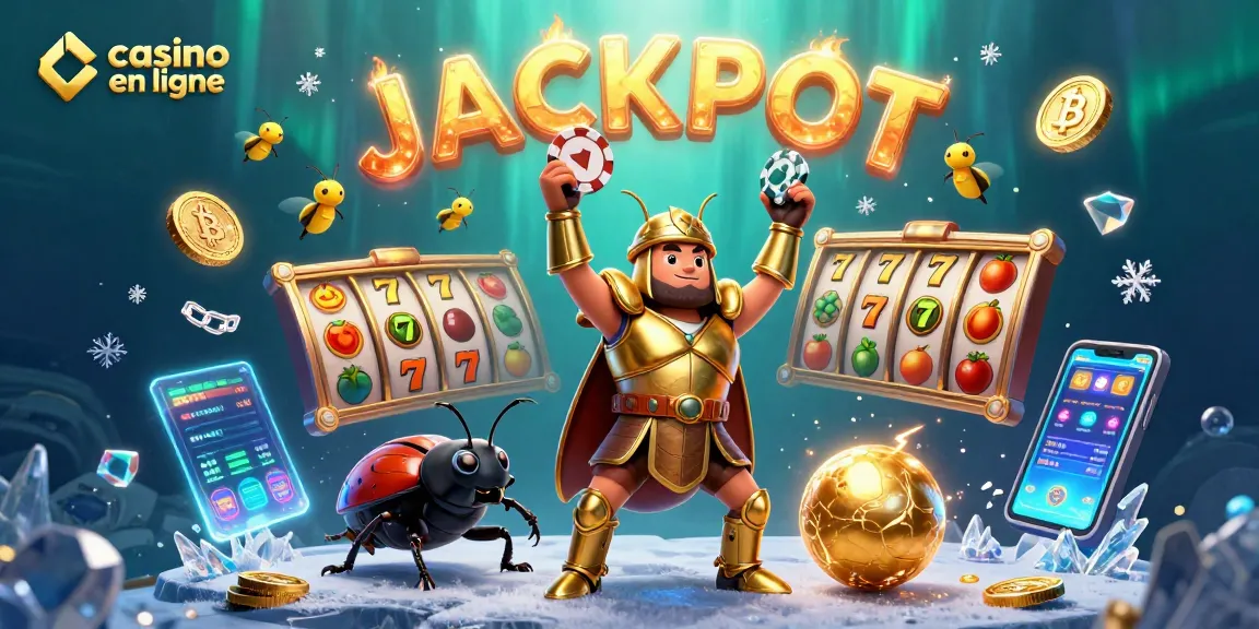 Explorez les jeux de casino en ligne avec une illustration de jackpot mettant en avant l'excitation du jeu.