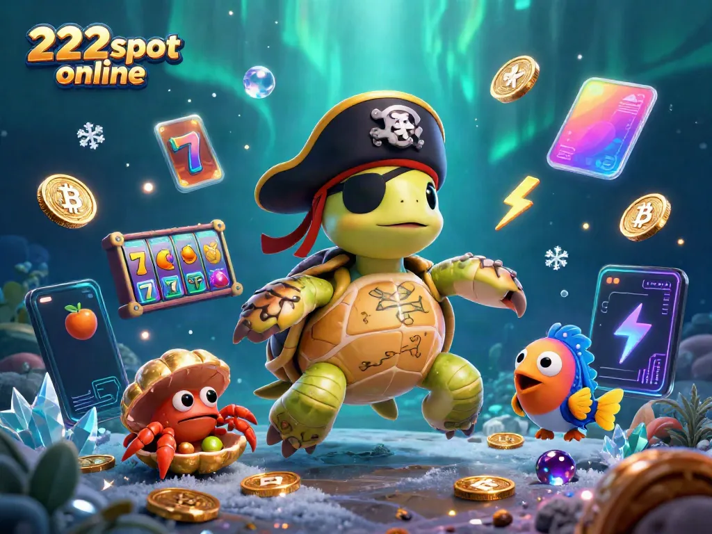 Mengagumkan 222slot online dengan konten permainan slot dan elemen kasino yang kaya dalam ilustrasi 3D.