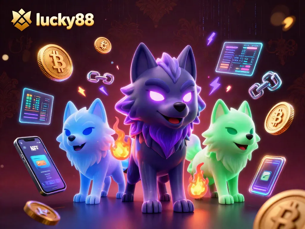 Win big at lucky88 with vibrant gaming elements, showcasing thrilling 3D action and crypto excitement!