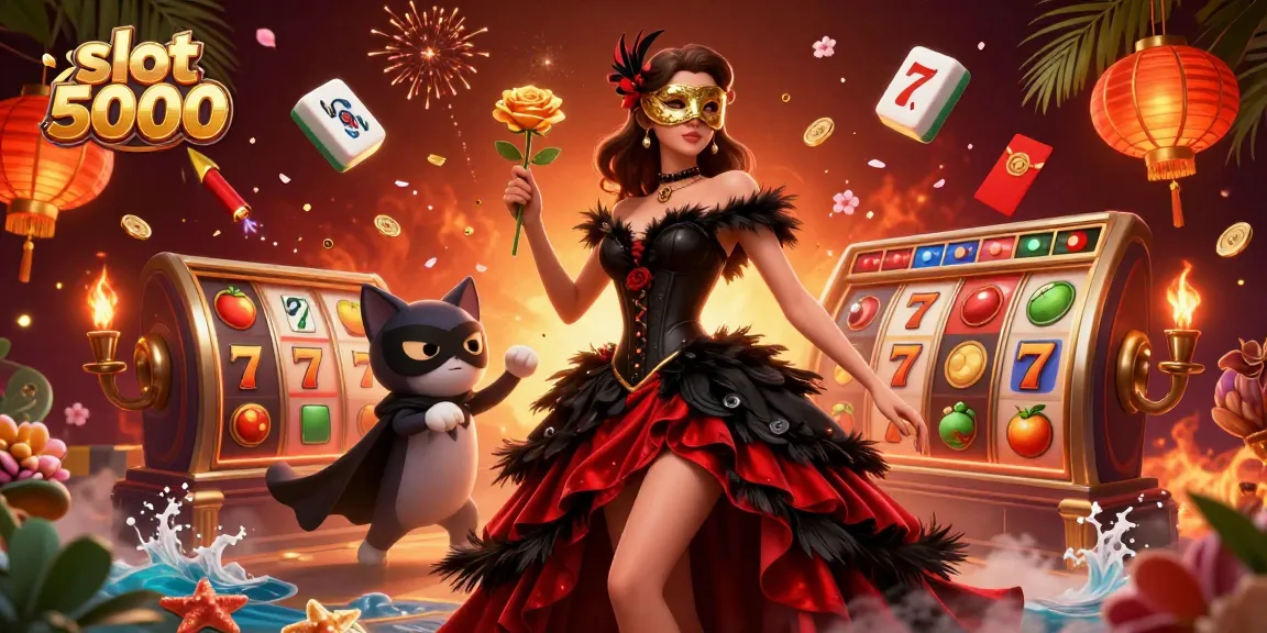 Experience the excitement of slot 5000 with dynamic reels and vibrant characters in an engaging 3D scene.