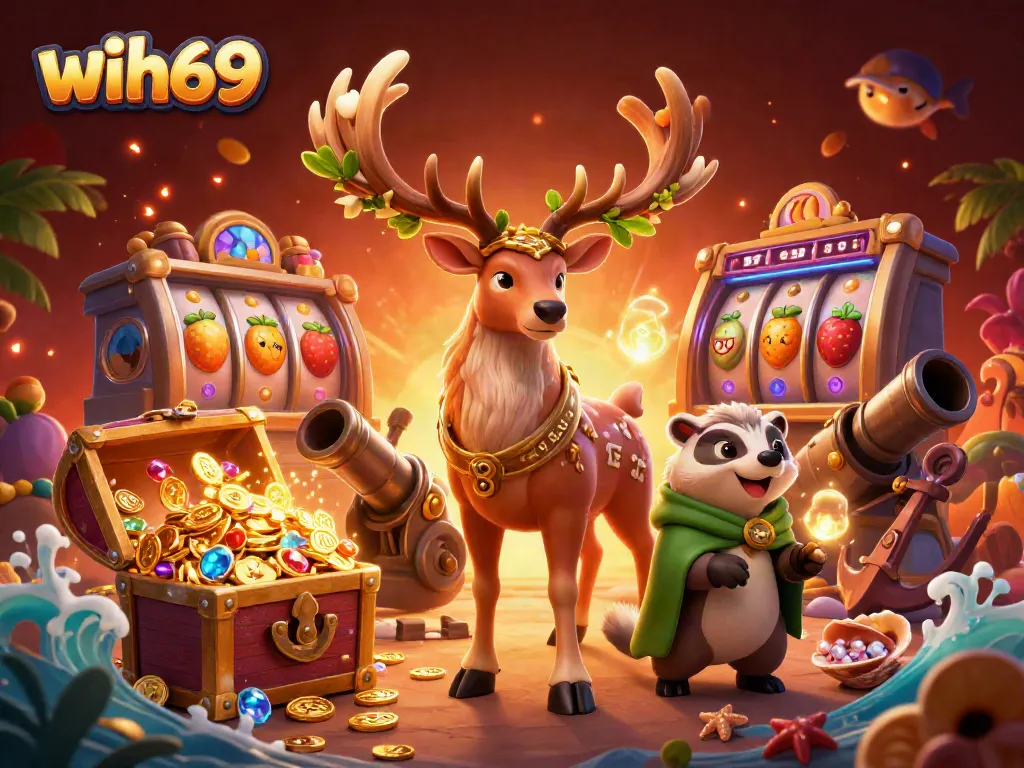 Menangkan jackpot di wih69 dengan slot bertema petualangan dan simbol buah berwarna-warni