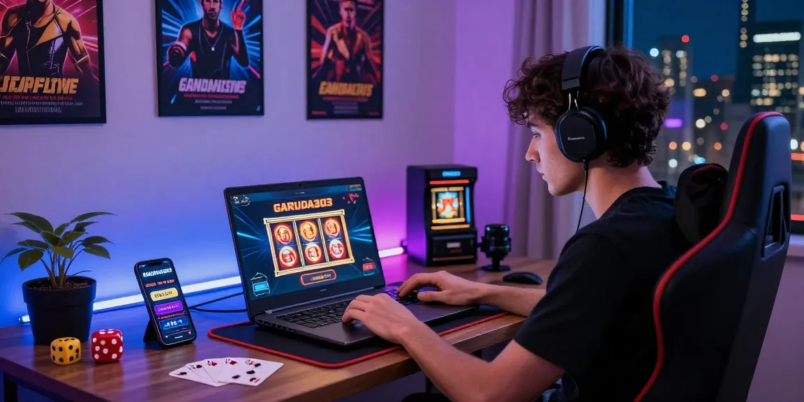 Engaging with Garuda303 login while enjoying an exciting online gambling atmosphere.