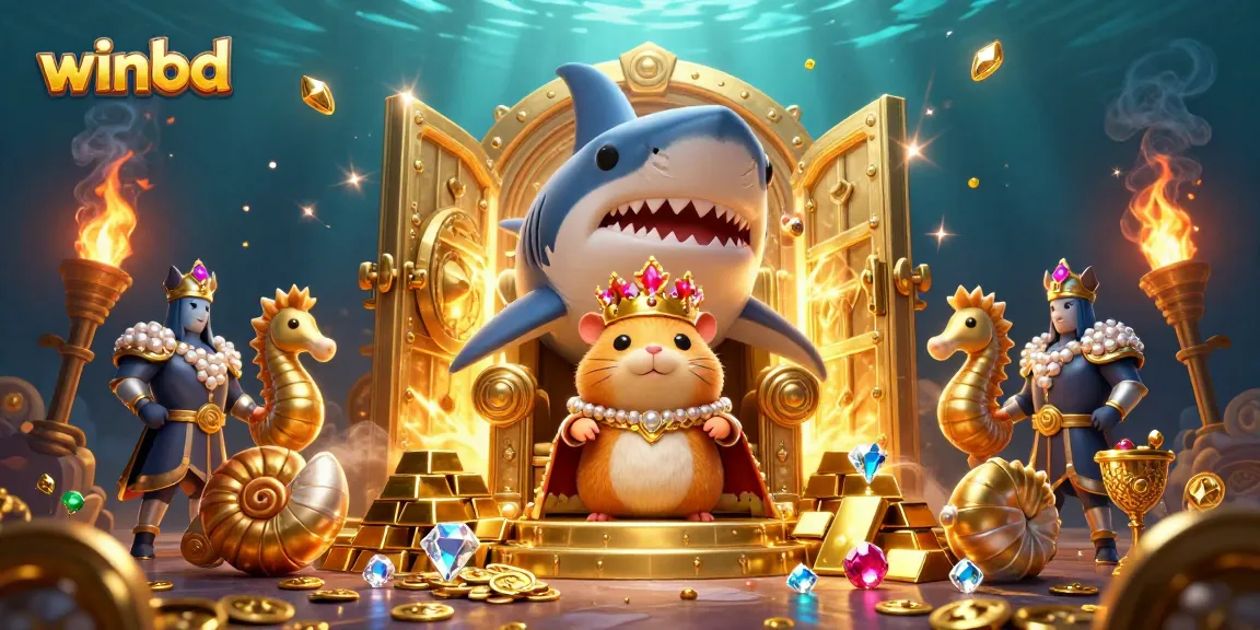Engage in thrilling gaming experiences at winbd with an underwater casino vibe illustrated.