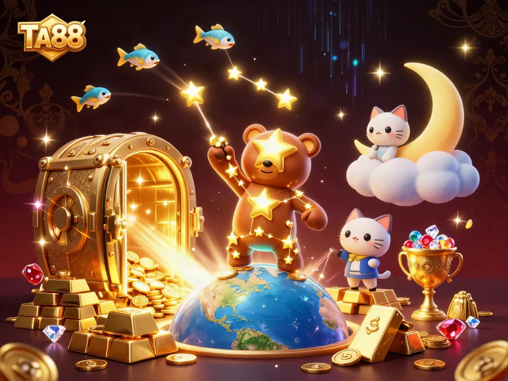 Win massive rewards at TA88 with vibrant casino-themed illustration showcasing rewards and excitement.