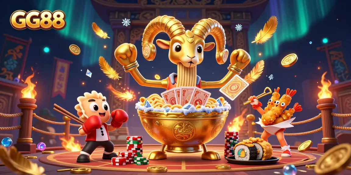 Experience thrilling moments with GG88's vibrant casino characters in a packed 3D casino scene.