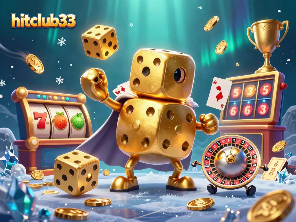 Engage with hitclub33's thrilling gaming experience featuring dynamic golden dice and slot machines.