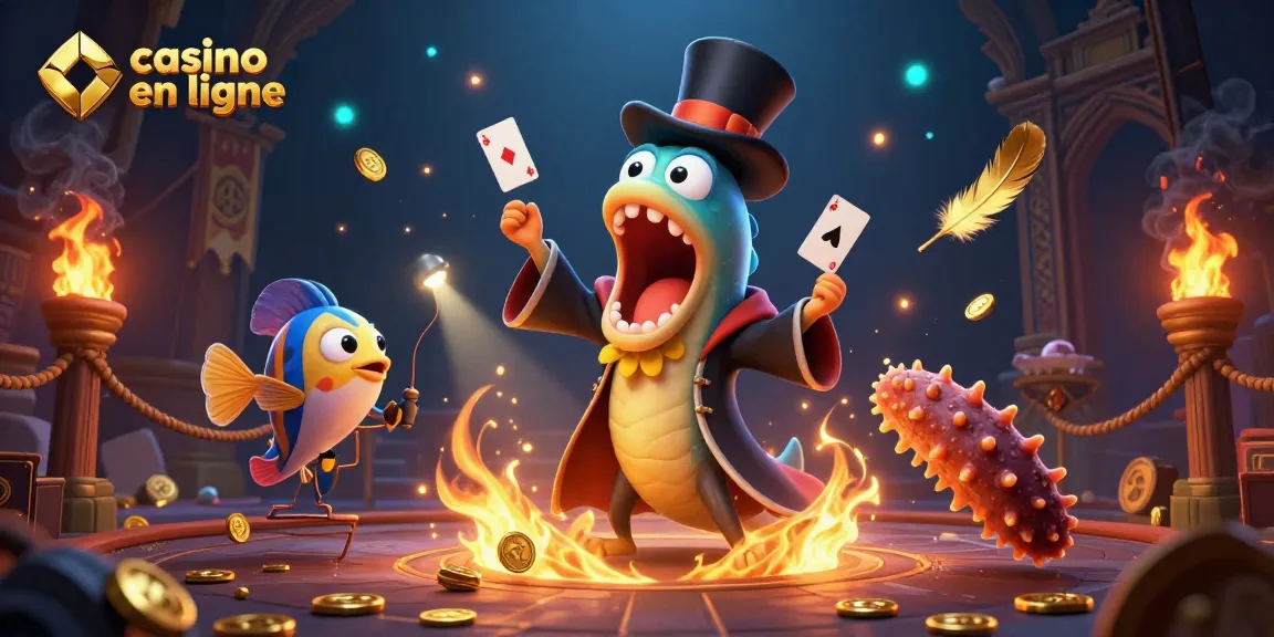 Plongez dans le monde du casino en ligne avec des personnages marins captivants et des jeux d'argent.