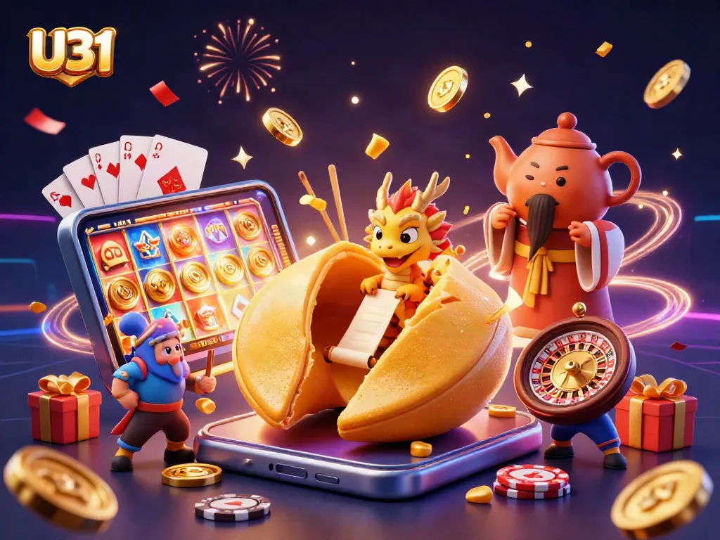 Experience thrilling moments at U31 with a wise dragon, golden cookies, and vibrant slot games.