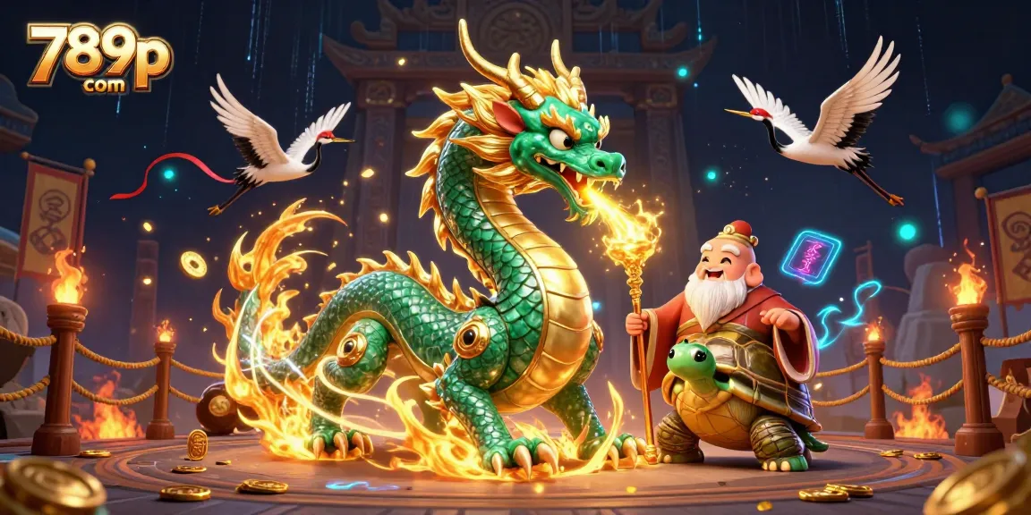 Win big at 789p com with an enchanting scene of dragons, sage, and lucky cranes!