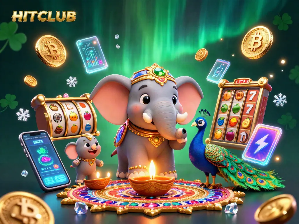 Experience thrilling gameplay in HITCLUB with a vibrant, 3D casino-themed illustration showcasing exciting game elements.