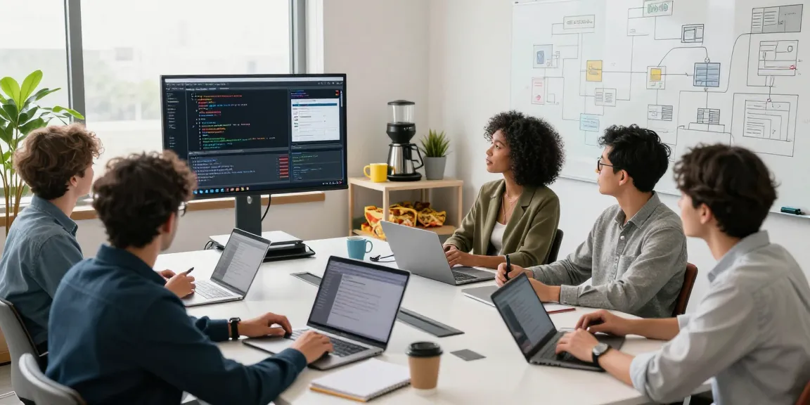 24/7 Clones team collaborating in a modern workspace setting, showcasing innovation and software development.