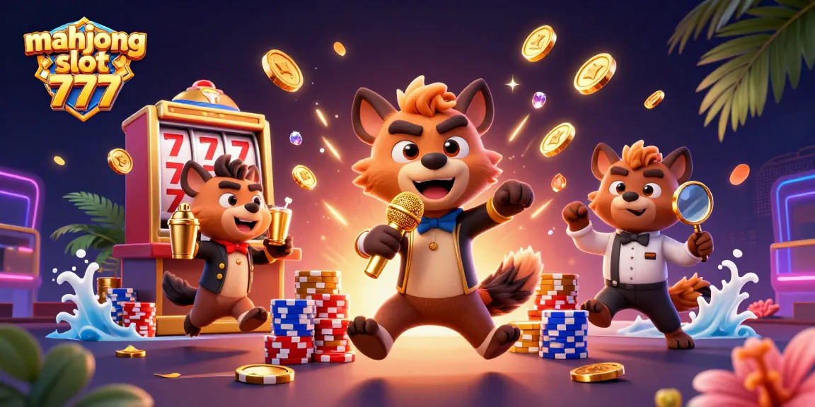 Engage with mahjong slot 777 by experiencing vibrant casino excitement with animated hyenas.