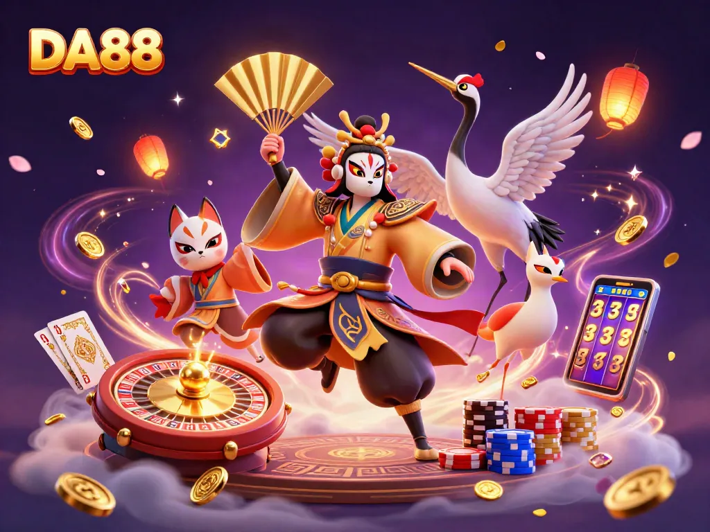 Experience the thrill of DA88 with exciting casino elements, vibrant characters, and dynamic game features.