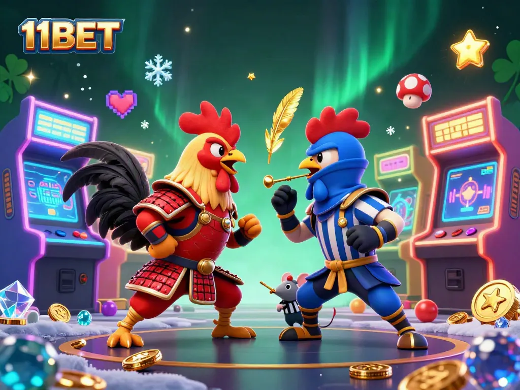 Engage with thrilling challenges at 11BET casino featuring dynamic roosters in an action-packed standoff.