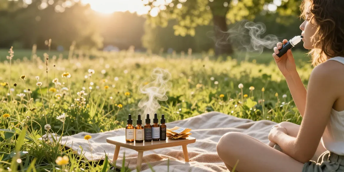 Experience thc weed vape with natural wellness products in serene outdoor setting, emphasizing quality CBD.