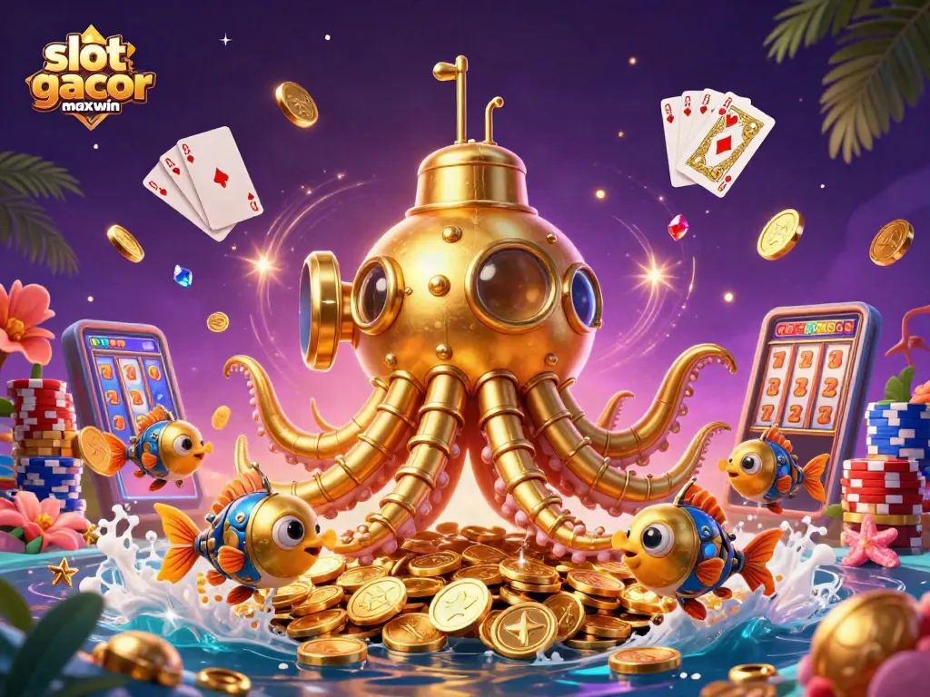 Experience the thrill of slot gacor maxwin with vibrant 3D animated casino elements and characters.