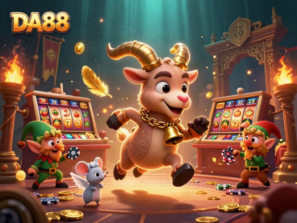 Experience the thrilling DA88 casino atmosphere with Krampus and festive characters in action.