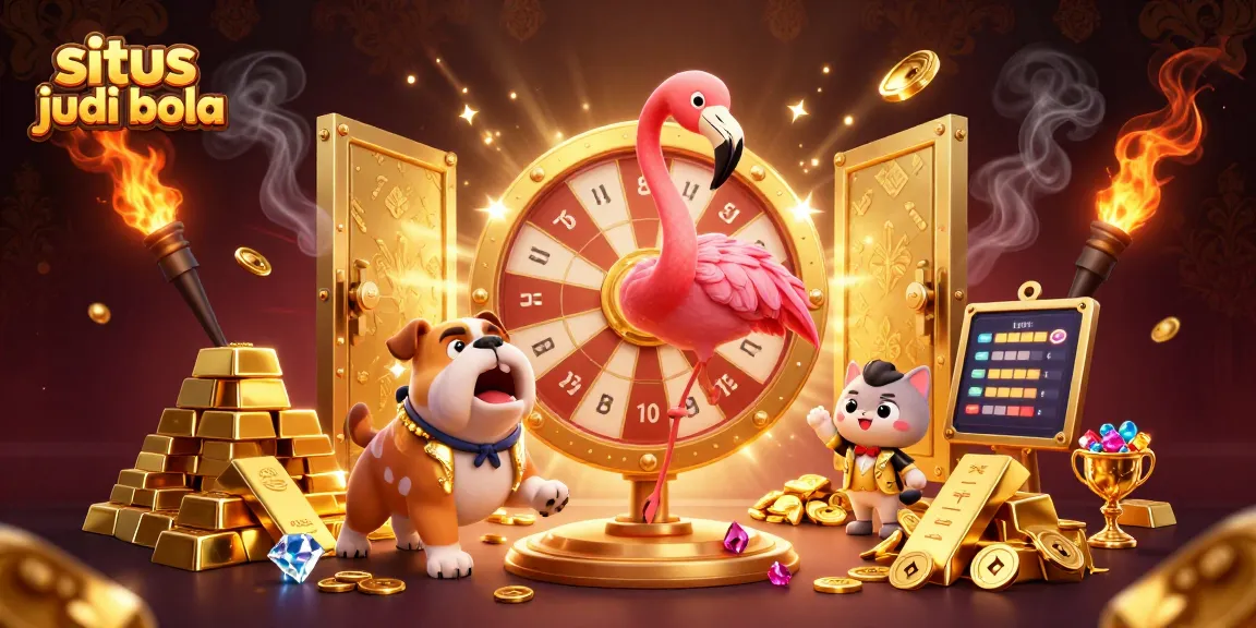 Engage in exciting situs judi bola action with a vivid game show atmosphere featuring colorful characters and rewards.