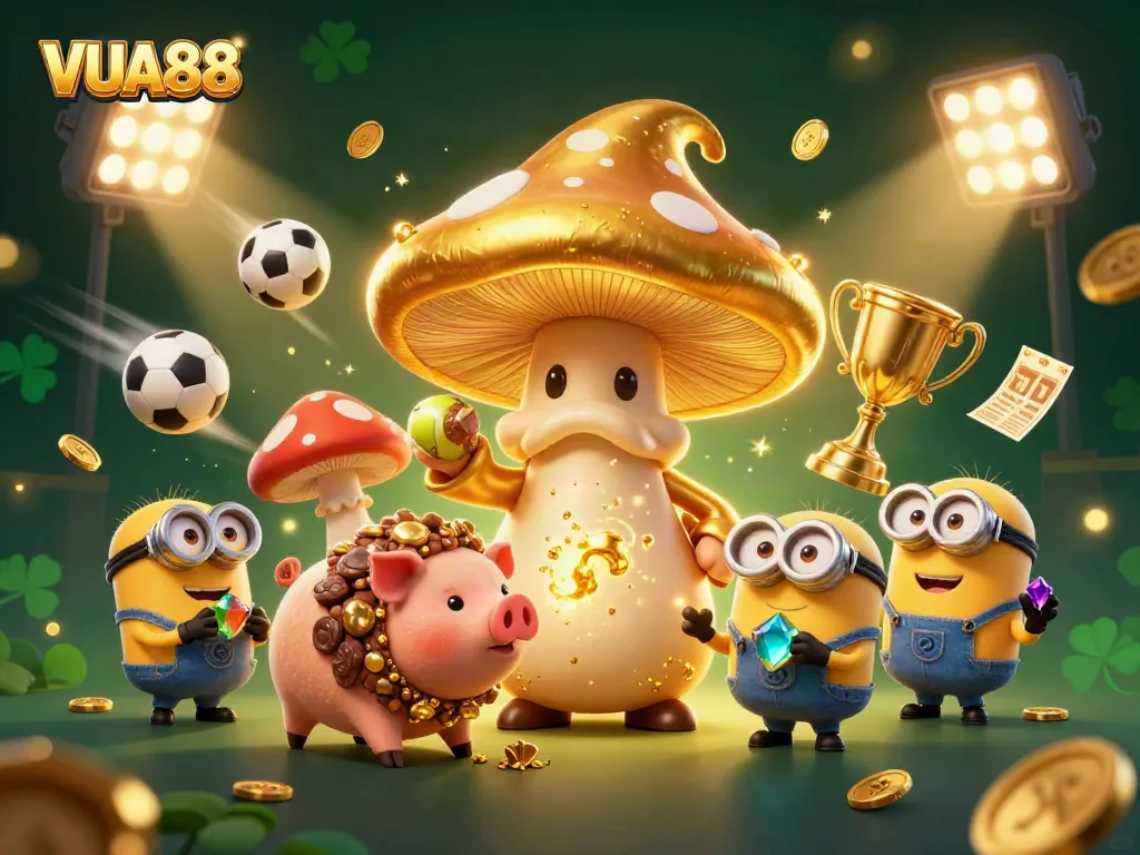 Bet on VUA88 with a wizard as treasure magic fills the vibrant casino scene.