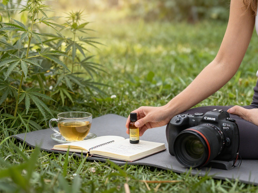 Nationwide online dispensary CBD oil in outdoor wellness routine, promoting natural health.