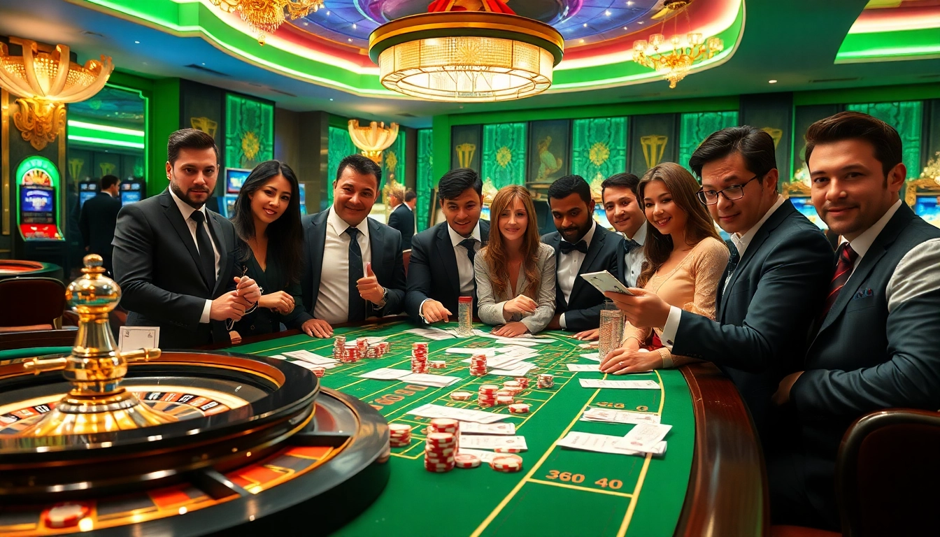 Experience เทคนิคแทงบอล strategies at a thrilling casino betting scene with poker chips and betting slips.