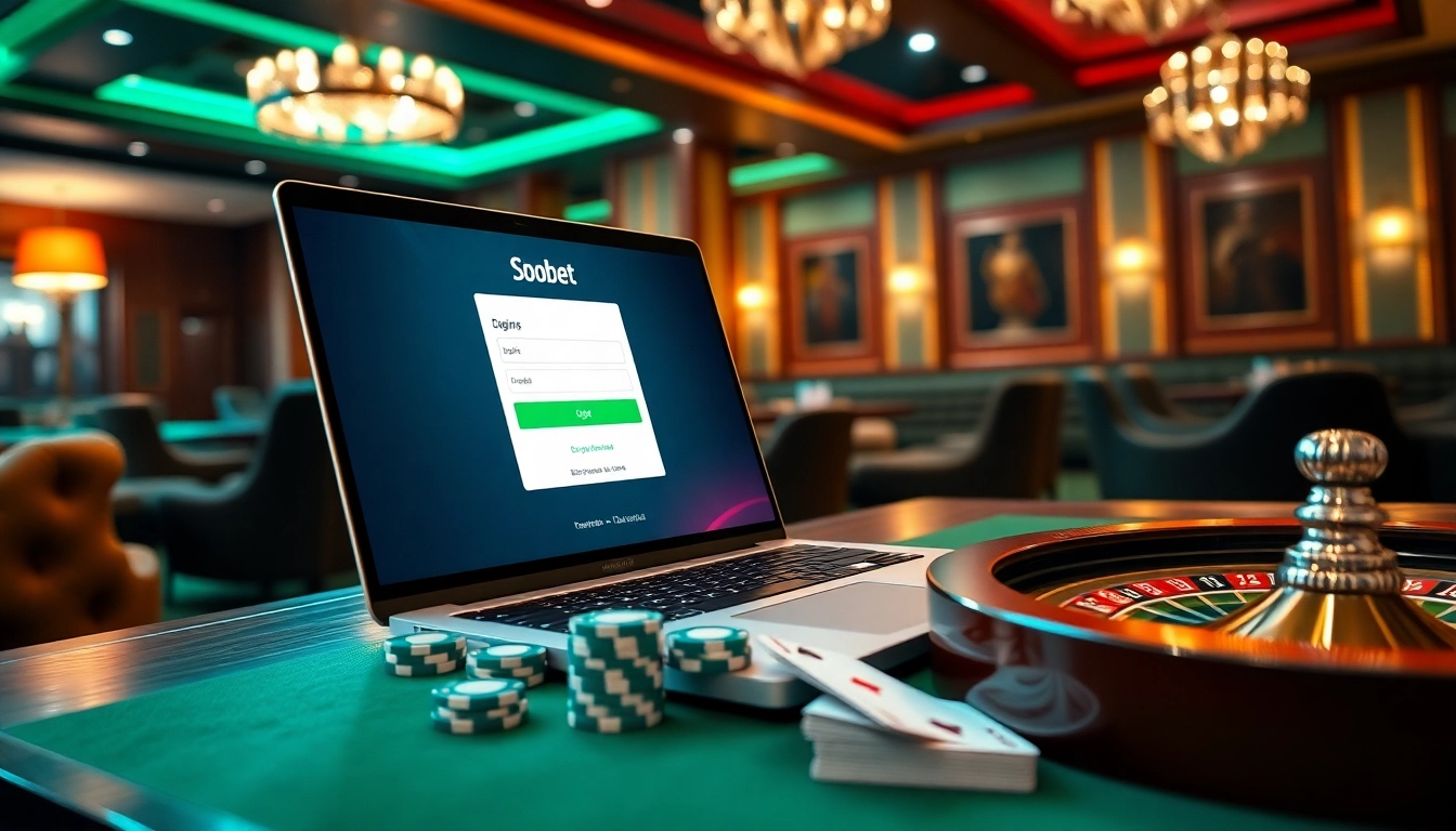 Experience sbobet login on a luxurious online betting platform with casino elements.