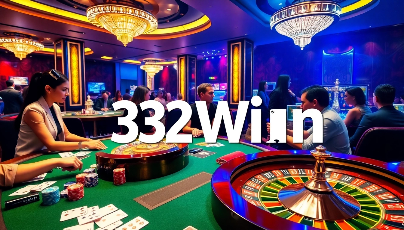 Engaged players experiencing the excitement of poker at 32win casino with vibrant chips and cards.