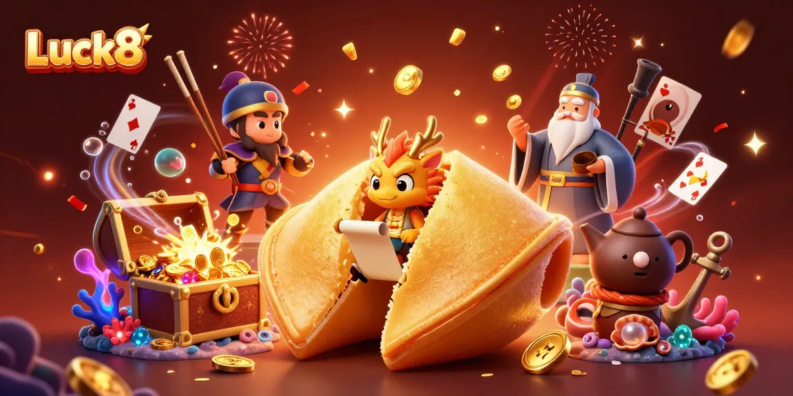 Experience gaming excitement with Luck8's lively casino scene featuring a dynamic 3D fortuneteller!